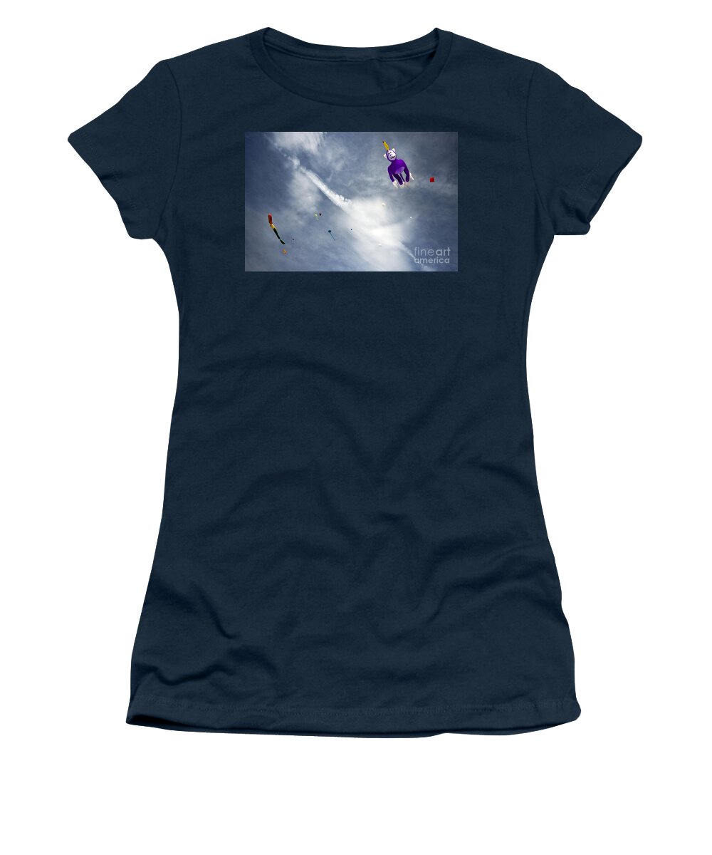Kite Women's T-Shirt featuring the photograph Kites On The Sky #2 by Ang El
