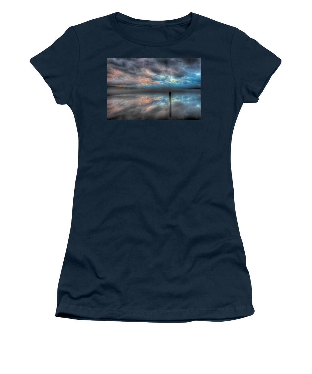 New England Women's T-Shirt featuring the photograph Melvin Bay Fog #3 by Brenda Jacobs