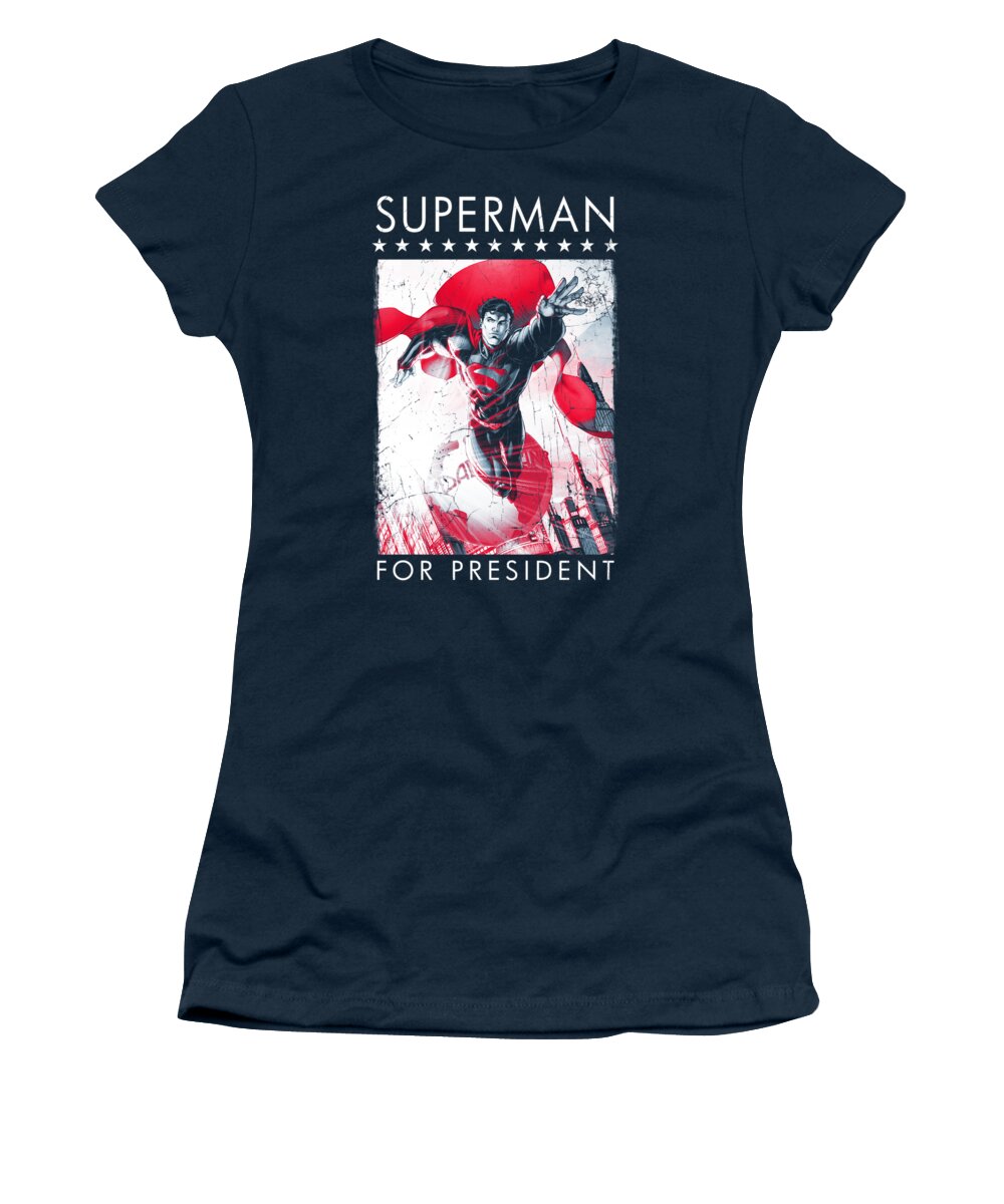  Women's T-Shirt featuring the digital art Superman - Superman For President by Brand A