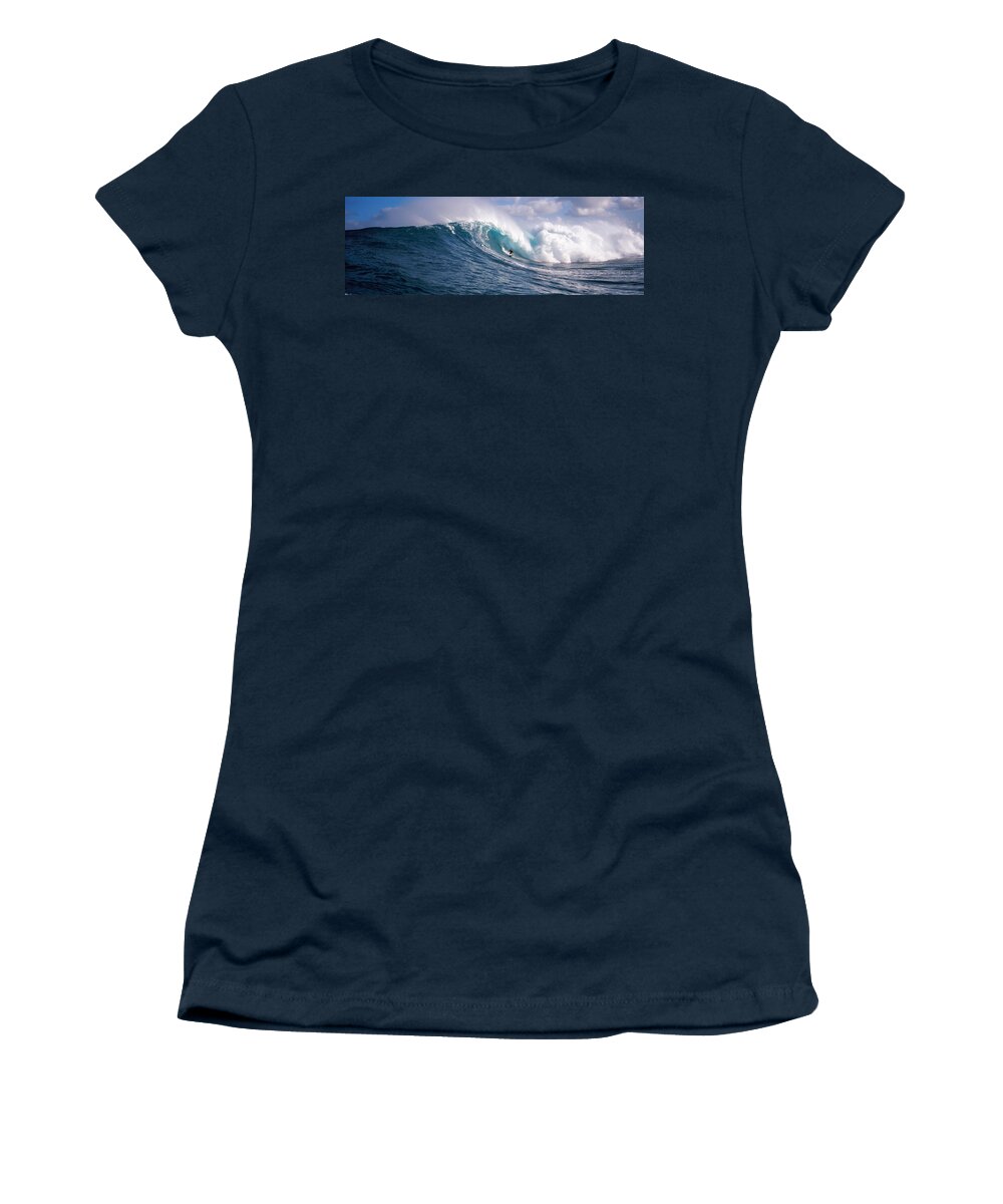 Photography Women's T-Shirt featuring the photograph Surfer In The Sea, Maui, Hawaii, Usa #2 by Panoramic Images