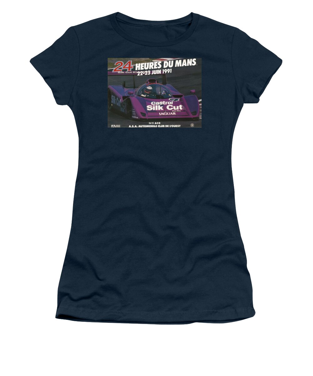 24 Hours Of Le Mans Women's T-Shirt featuring the digital art 24 Hours of Le Mans - 1991 by Georgia Clare