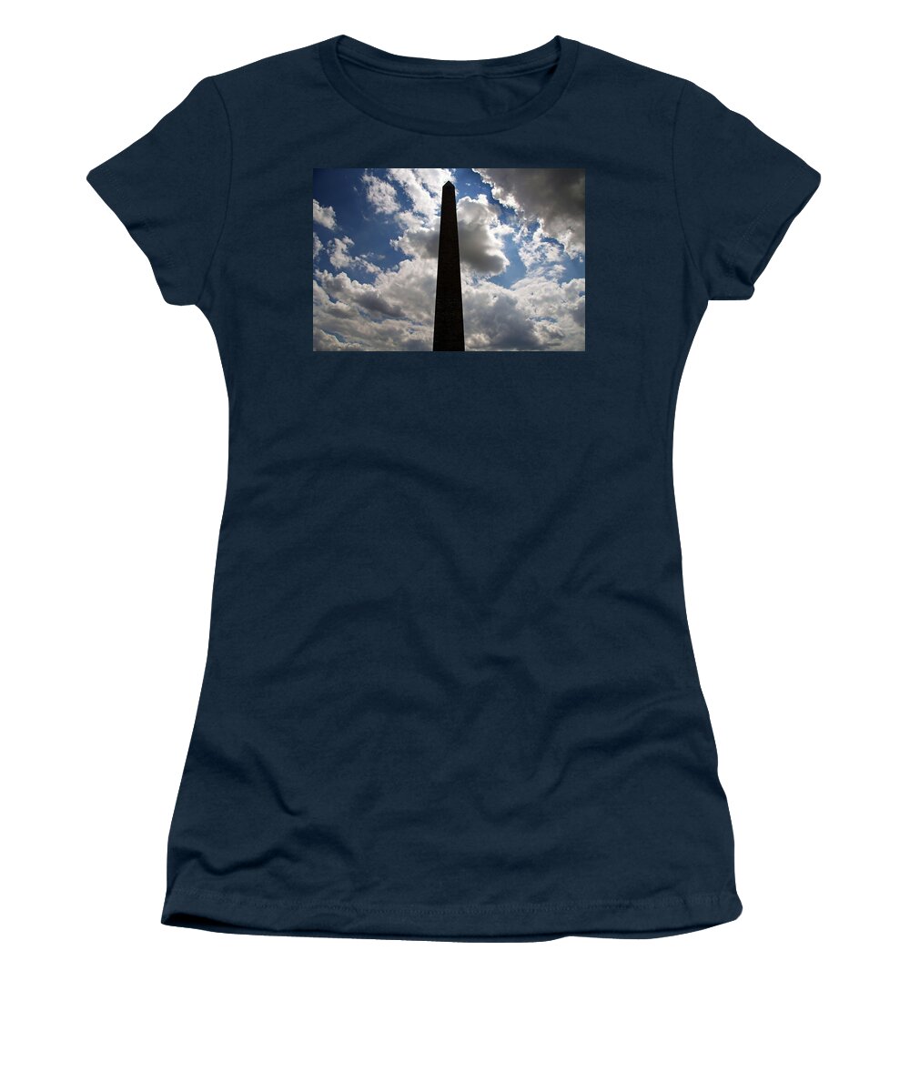 Washington Women's T-Shirt featuring the photograph Silhouette Of The Washington Monument by Cora Wandel