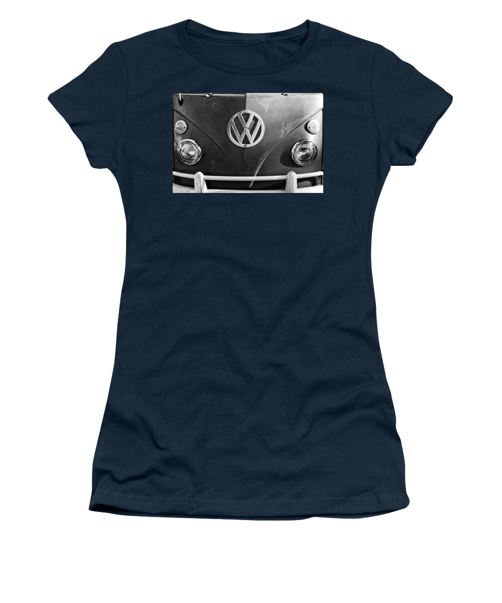 Volkswagen Vw Bus Front Emblem Women's T-Shirt featuring the photograph Volkswagen VW Bus Front Emblem #3 by Jill Reger