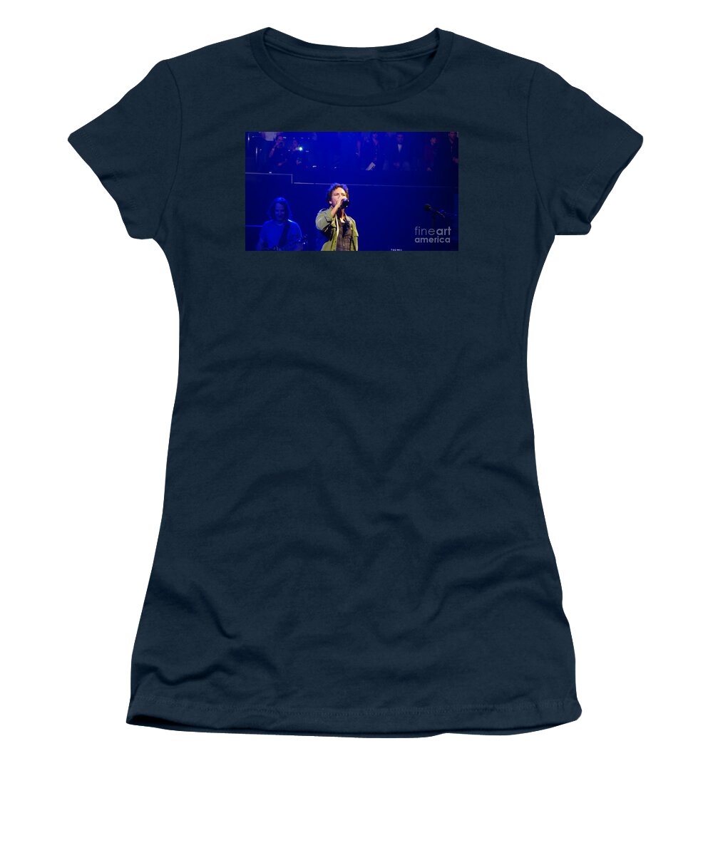 Pearl Jam Women's T-Shirt featuring the photograph Pearl Jam #6 by De La Rosa Concert Photography