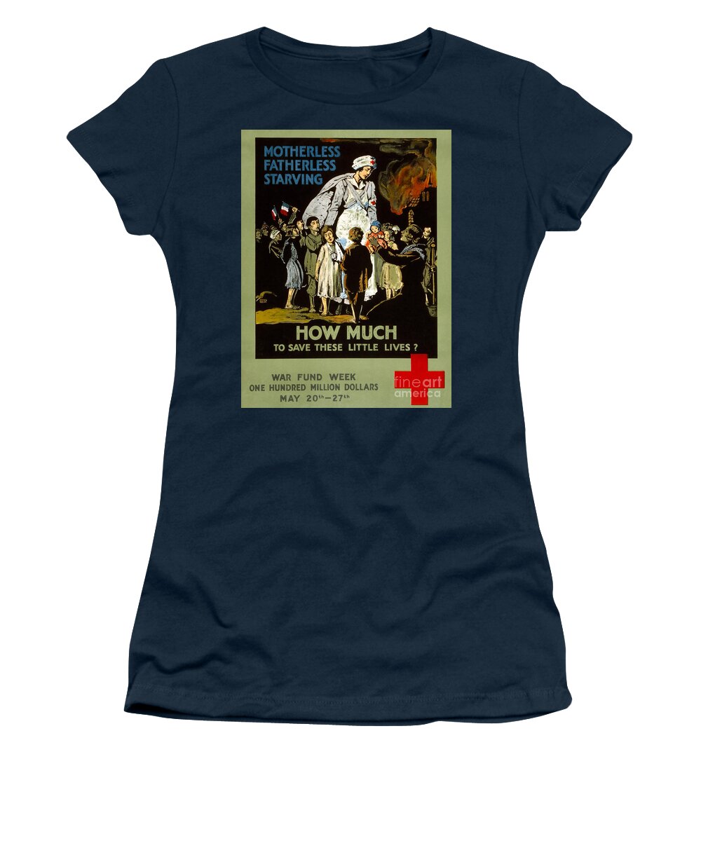 1917 Women's T-Shirt featuring the photograph Red Cross Poster, 1917 #4 by Granger