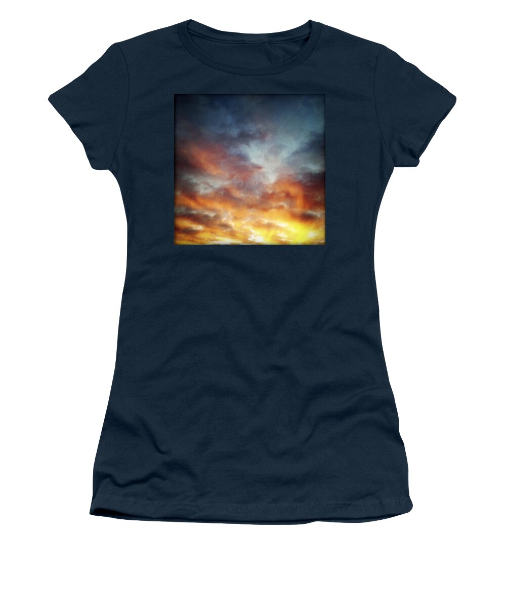 Abstract Women's T-Shirt featuring the photograph Sunset sky #4 by Les Cunliffe