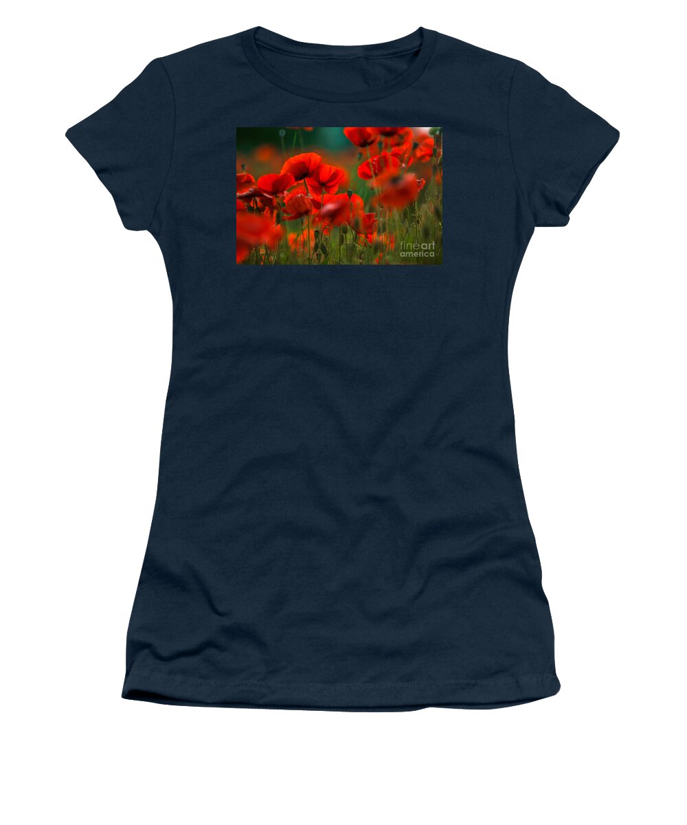 Poppy Women's T-Shirt featuring the photograph Poppy Dream #7 by Nailia Schwarz