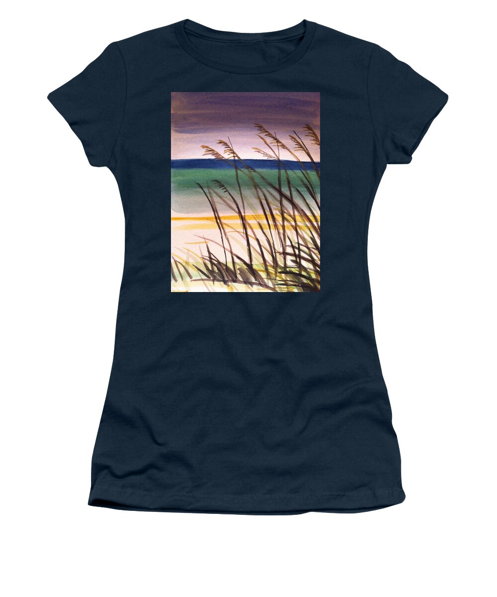  Women's T-Shirt featuring the painting A day at the beach 2 by Hae Kim