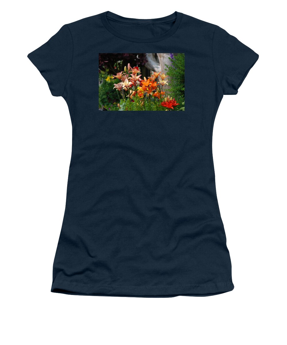 Lillies Women's T-Shirt featuring the photograph A Garden of Lillys for Susan by Kathy Paynter