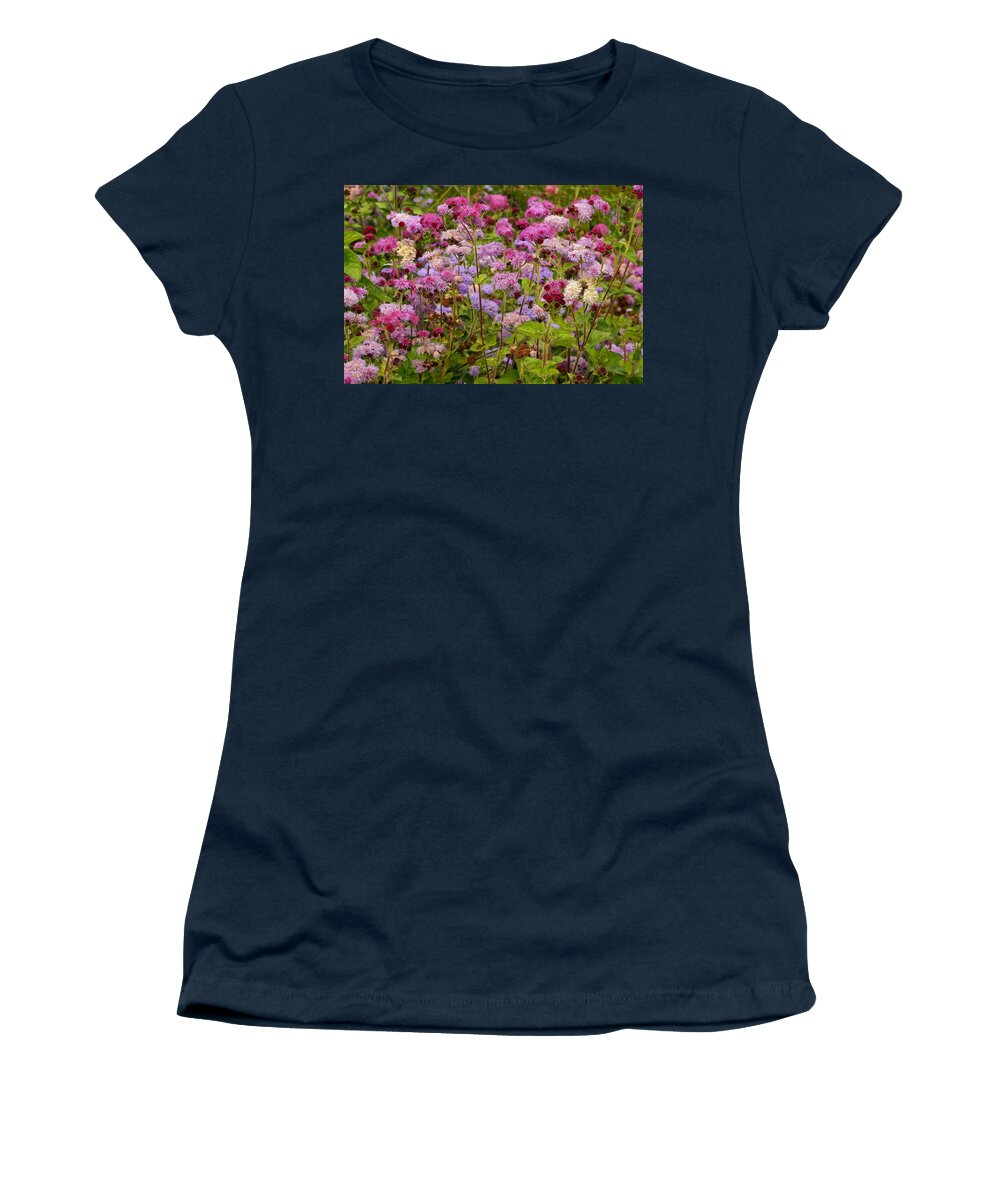 Colorful Small Flower Group Women's T-Shirt featuring the photograph A Lovely Fall Palette by Byron Varvarigos