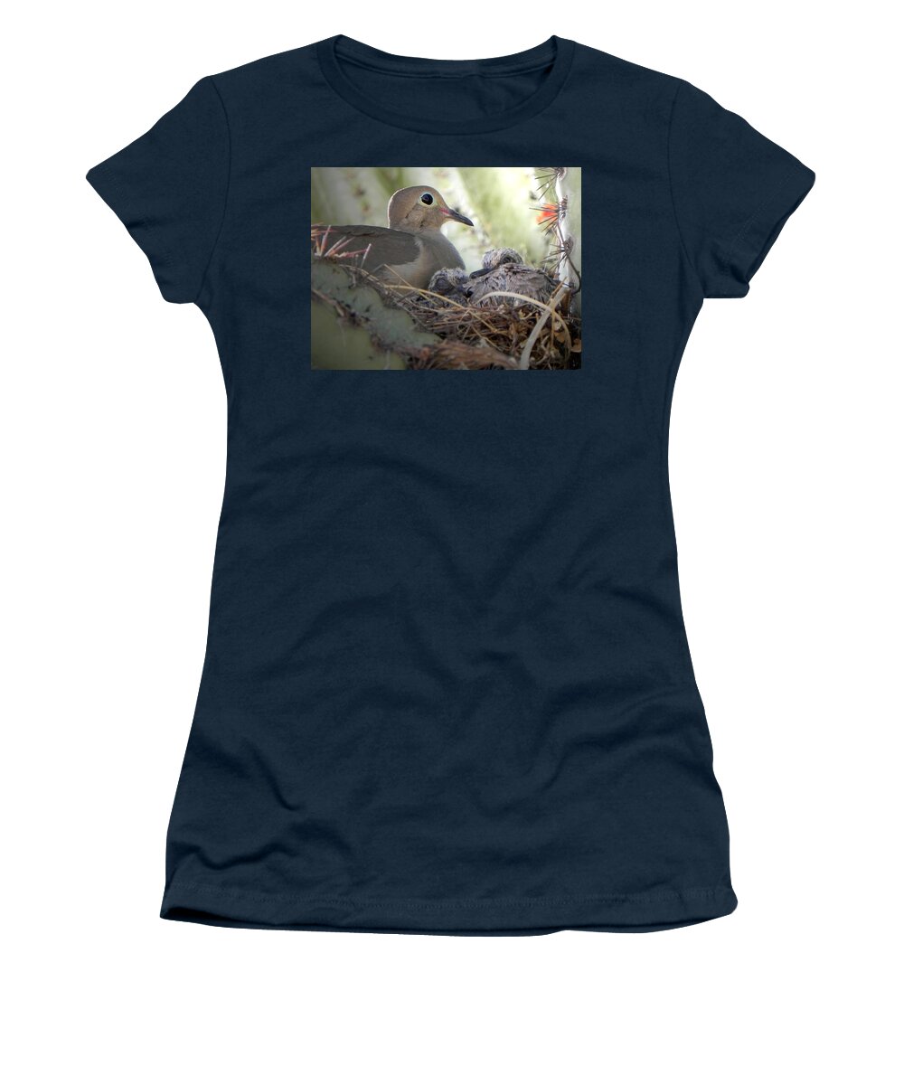 Mourning Dove Women's T-Shirt featuring the photograph A Mothers' Love by Deb Halloran
