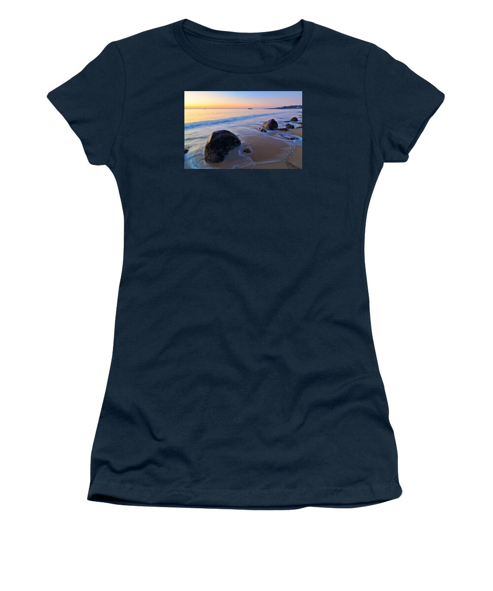 Sunrise Women's T-Shirt featuring the photograph A New Day Singing Beach by Michael Hubley