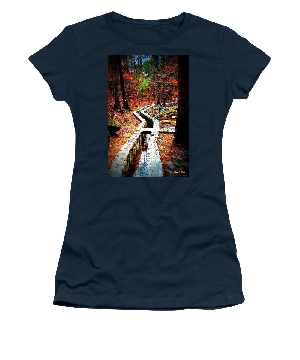 Walk Women's T-Shirt featuring the photograph A Walk Through the Woods by Tara Potts