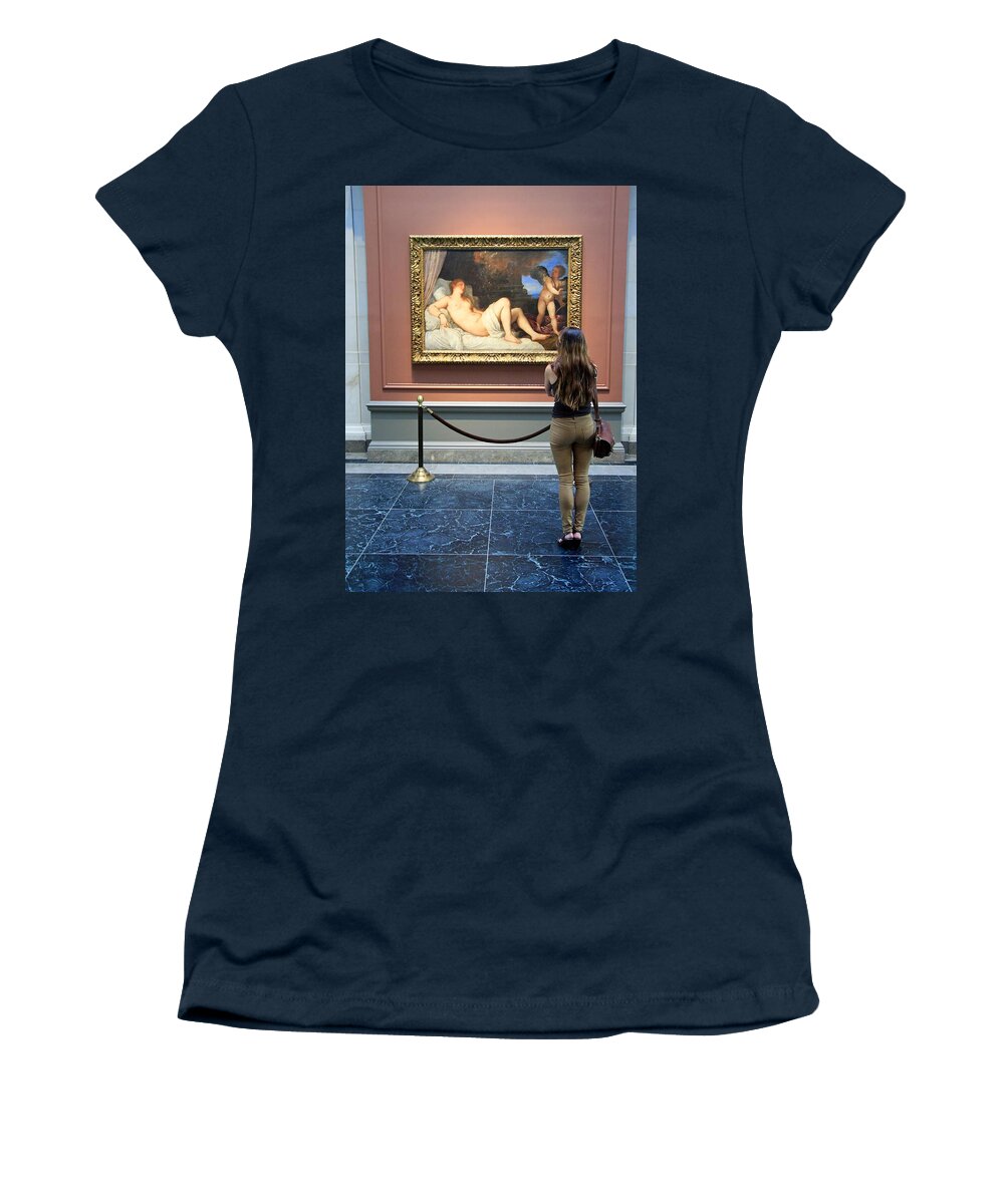 Danae Women's T-Shirt featuring the photograph Admiring Danae by Cora Wandel