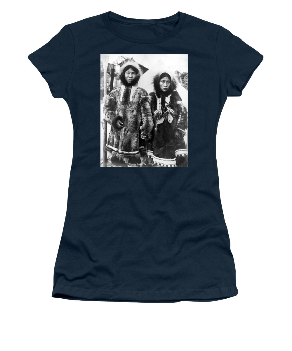 1904 Women's T-Shirt featuring the photograph Alaska Eskimo Couple by Granger