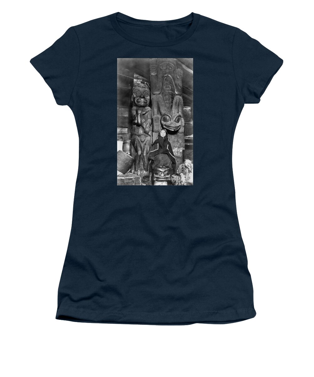 1895 Women's T-Shirt featuring the photograph Alaska Totem Poles, C1895 by Granger