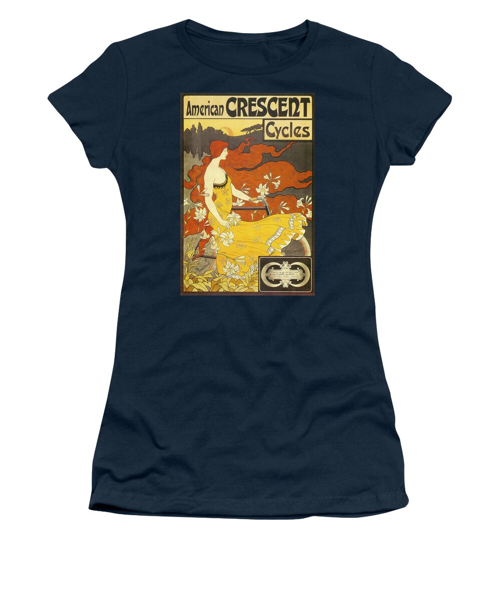 Frederick Winthrop Ramsdell Women's T-Shirt featuring the photograph American Crescent Cycles 1899 by Frederick Winthrop Ramsdell