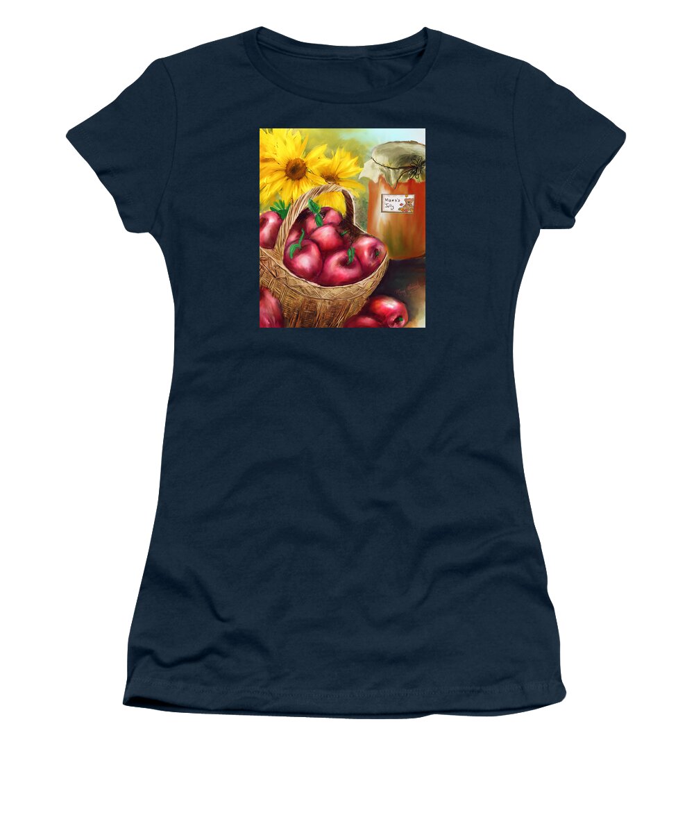Apple Women's T-Shirt featuring the digital art Apple Harvest by Mary Almond
