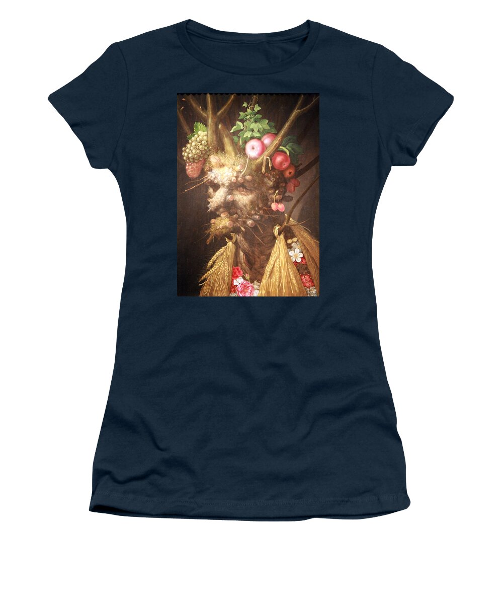 Four Seasons In One Head Women's T-Shirt featuring the photograph Arcimboldo's Four Seasons In One Head by Cora Wandel