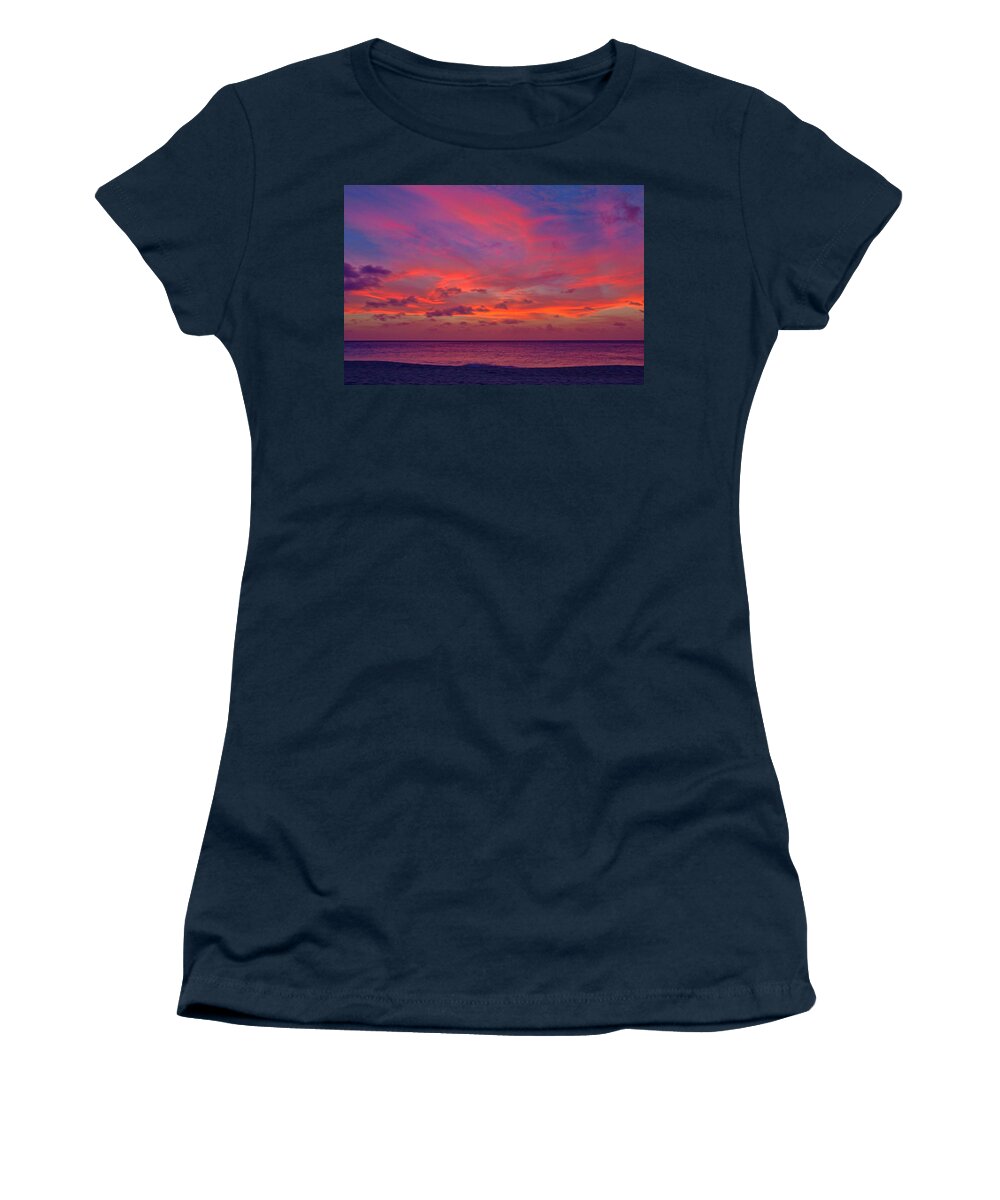 Aruba Sunset Women's T-Shirt featuring the photograph Aruba Sunset by Jemmy Archer