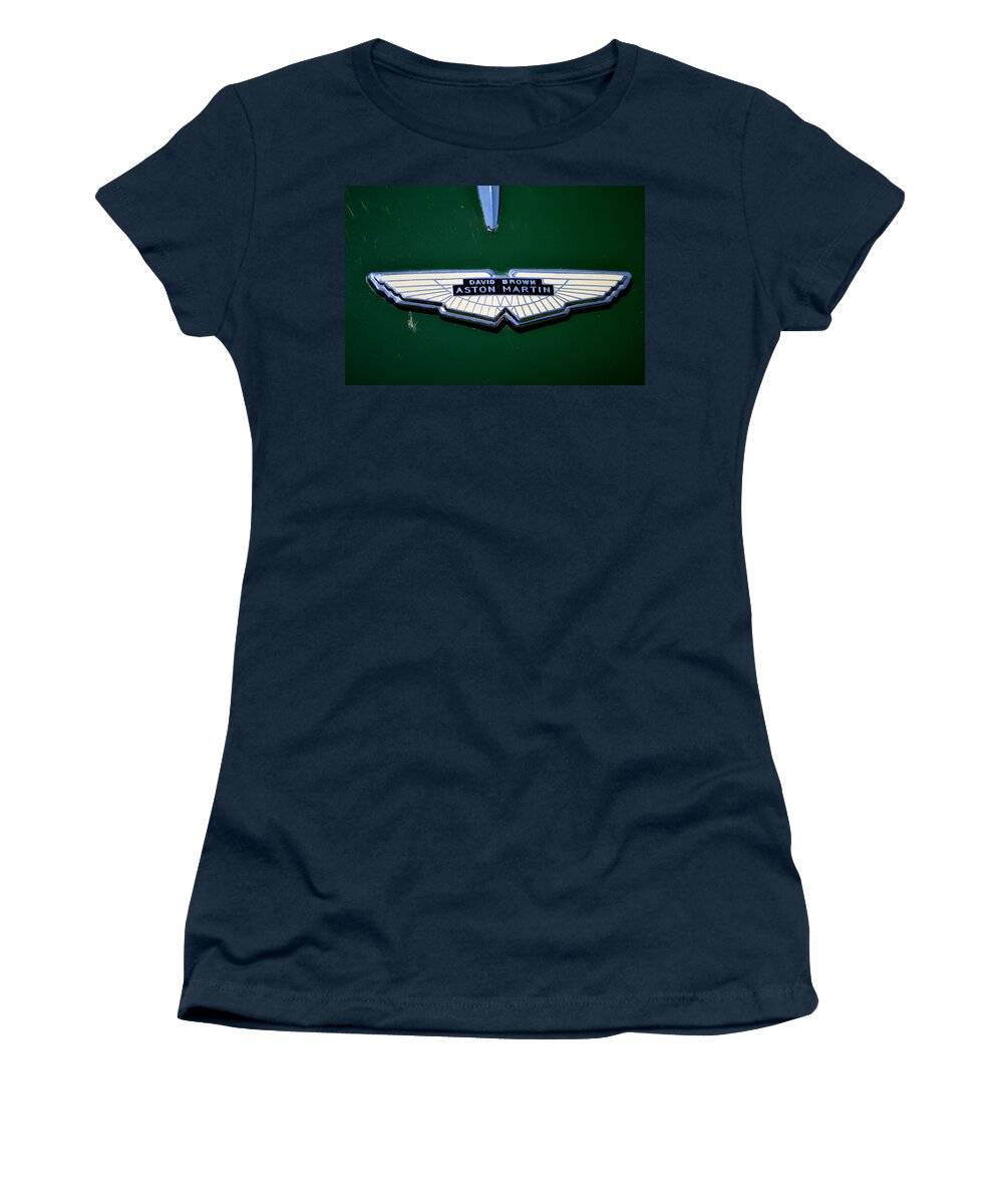  Women's T-Shirt featuring the photograph Aston Martin Badge by Dean Ferreira