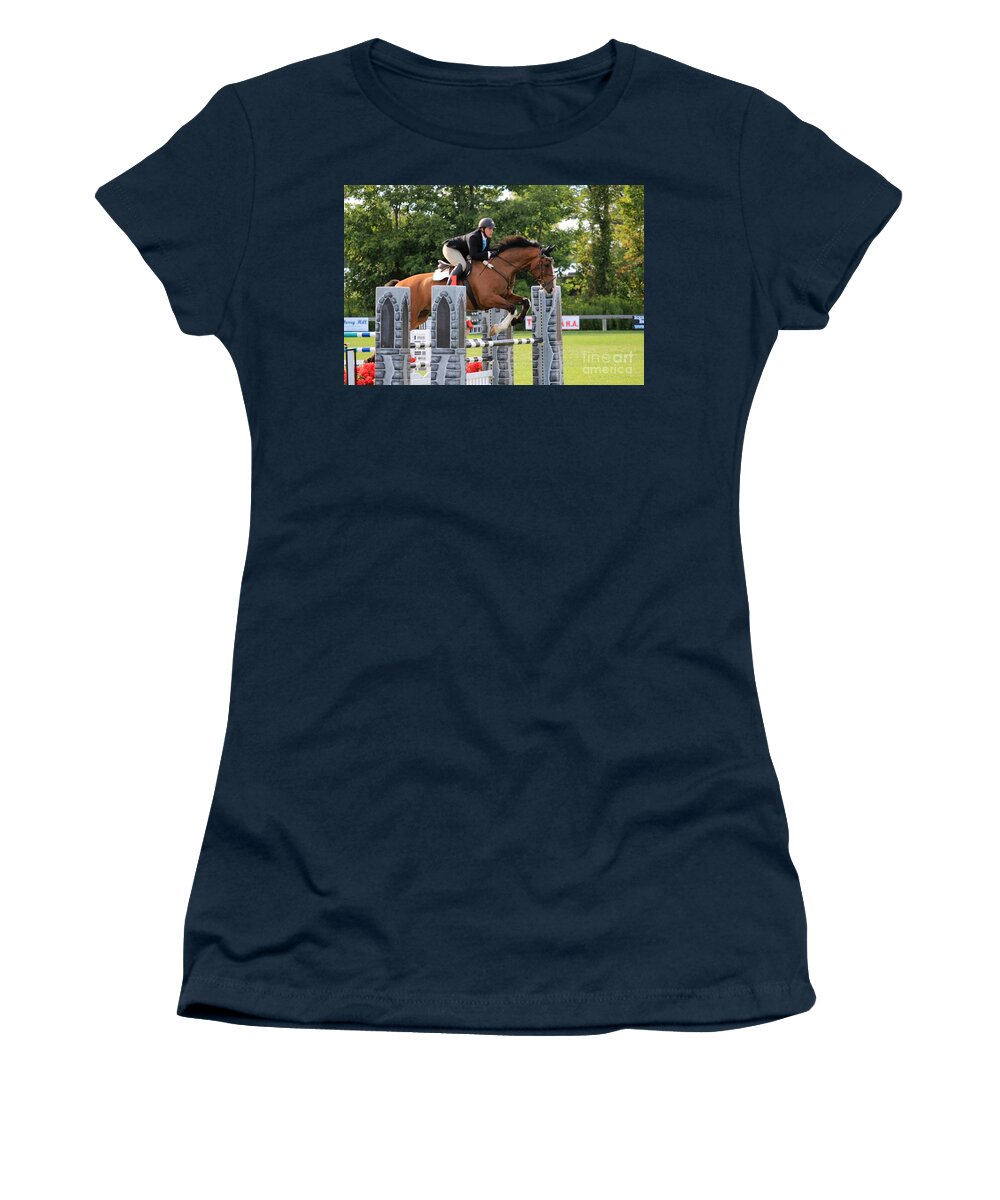 Horse Women's T-Shirt featuring the photograph At-su-jumper48 by Janice Byer