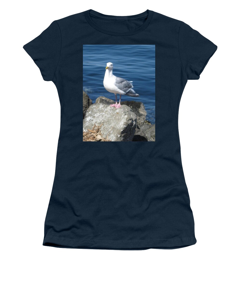 Seagull Women's T-Shirt featuring the photograph Attitude by David Trotter