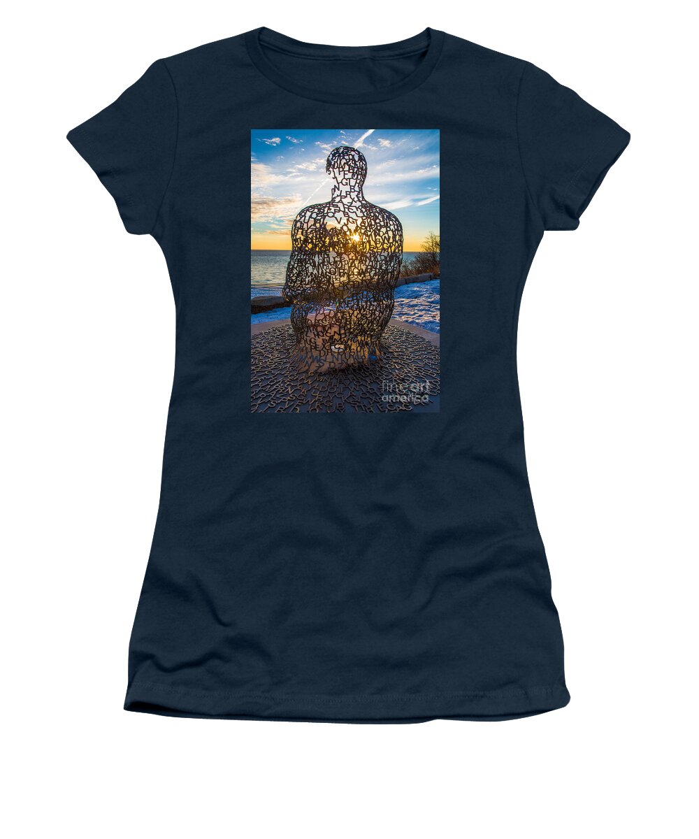 Atwater Beach Women's T-Shirt featuring the photograph Atwater Spillover Sunrise by Andrew Slater
