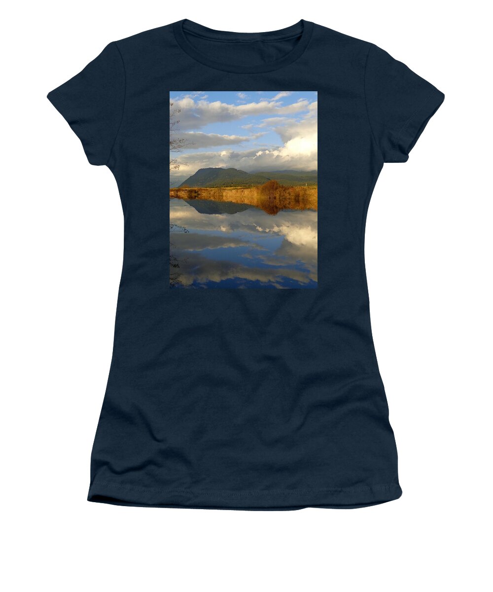 Autumn Women's T-Shirt featuring the photograph Autumn Reflections - Alouette River, Maple Ridge, British Columbia by Ian McAdie