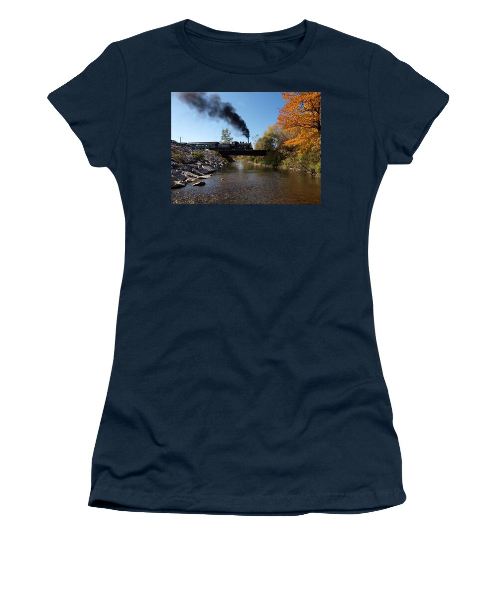 Steam Locomotive Women's T-Shirt featuring the photograph Autumn Steam by Joshua House