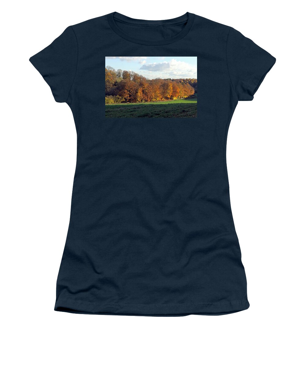 Autumn Tree Line Women's T-Shirt featuring the photograph Autumn Tree Line by Tony Murtagh