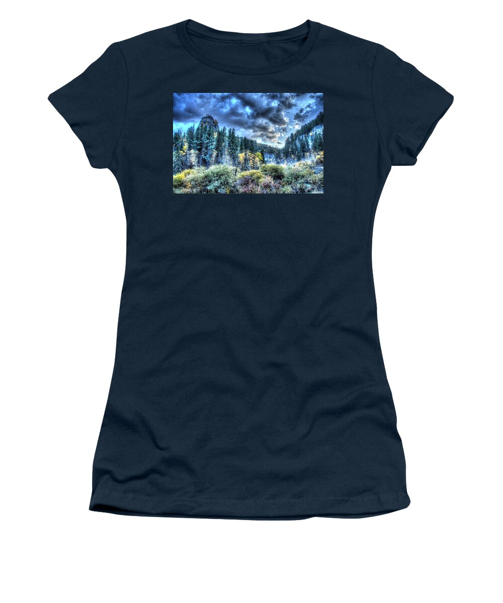 Black Hills Women's T-Shirt featuring the photograph Autumns Goodbye by Anthony Wilkening