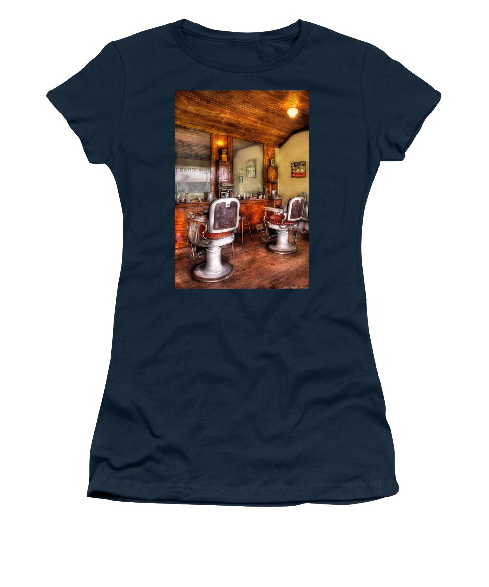 Barber Women's T-Shirt featuring the photograph Barber - The Barber Shop II by Mike Savad