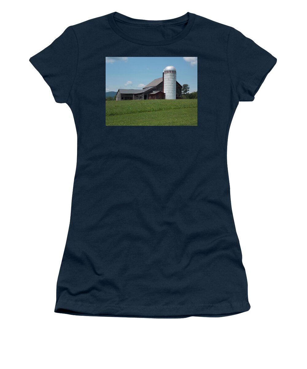 Vermont Women's T-Shirt featuring the photograph Barn and Silo in Vermont by Catherine Gagne