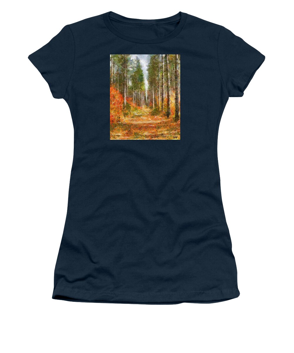 Landscapes Women's T-Shirt featuring the painting Beautiful autumn by Dragica Micki Fortuna