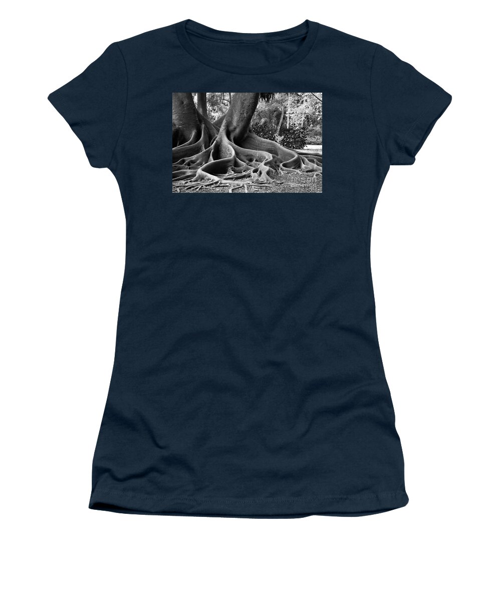 Ficus Women's T-Shirt featuring the photograph Big Roots by Judy Wolinsky