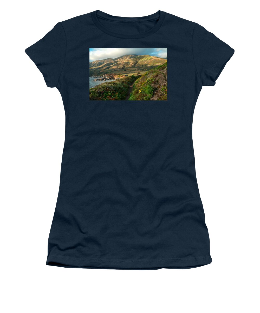Landscape Women's T-Shirt featuring the photograph Big Sur Trail at Soberanes Point by Charlene Mitchell
