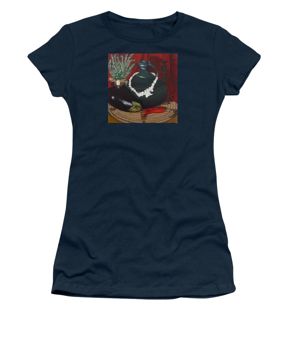 Bottle Women's T-Shirt featuring the painting Black Bottle by Helen Syron