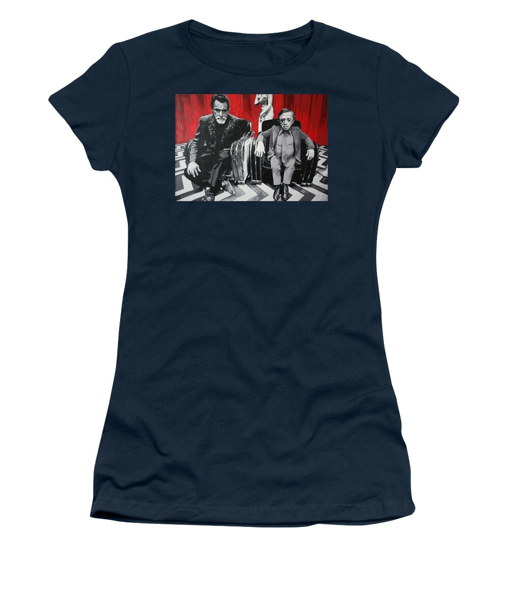 Laura Palmer Women's T-Shirt featuring the painting Black Lodge by Ludzska
