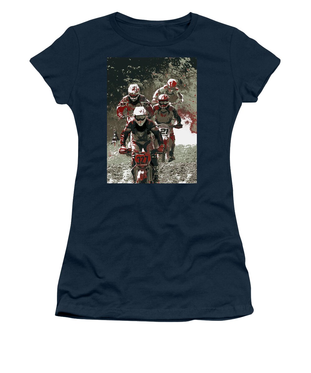 Dirtbike Women's T-Shirt featuring the photograph Blood Sweat and Dirt by Angela Rath