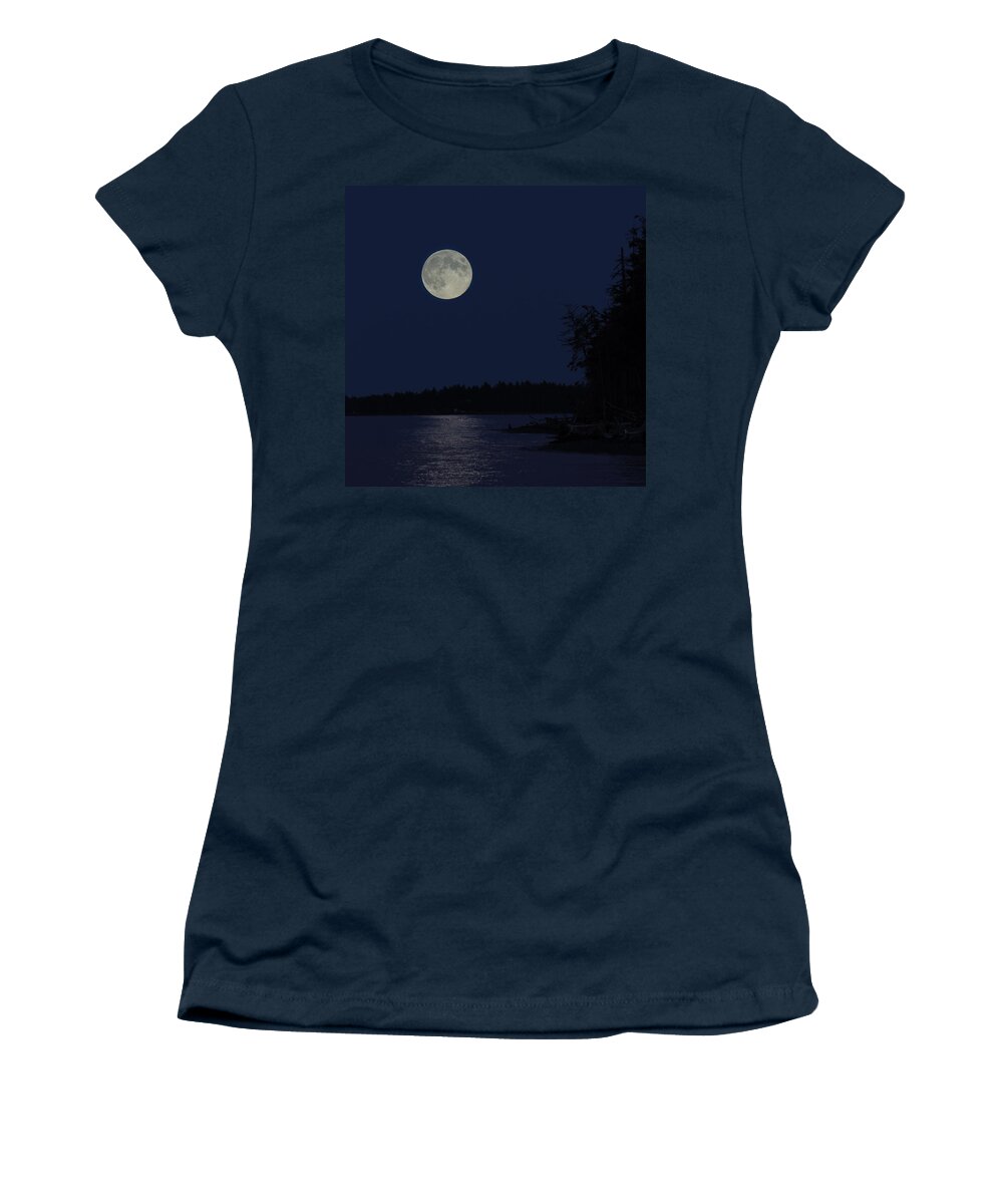 Full Moon Women's T-Shirt featuring the photograph Blue Moon by Randy Hall