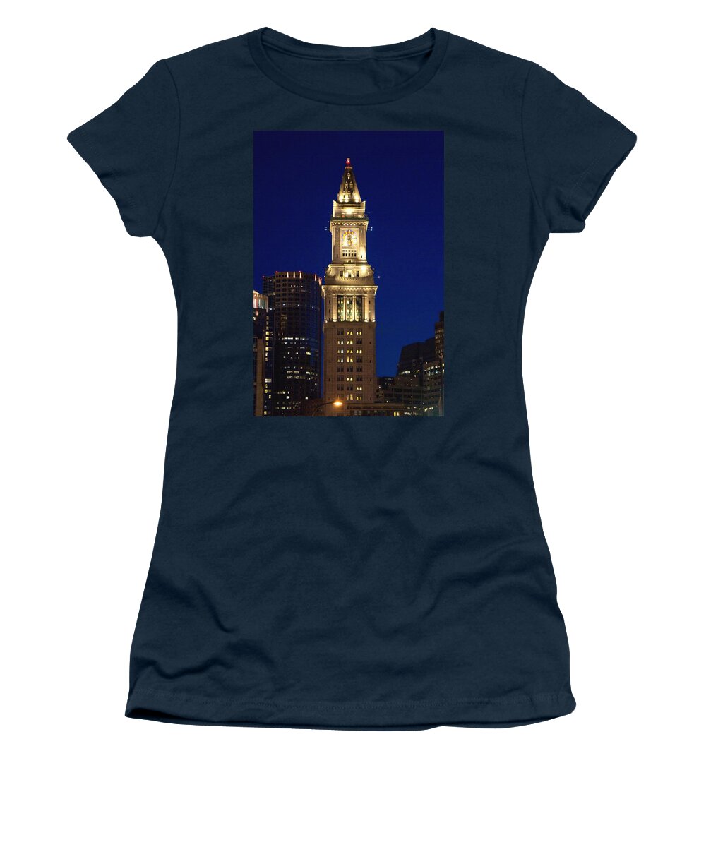 Massachusetts Women's T-Shirt featuring the photograph Boston Custom House by Joann Vitali