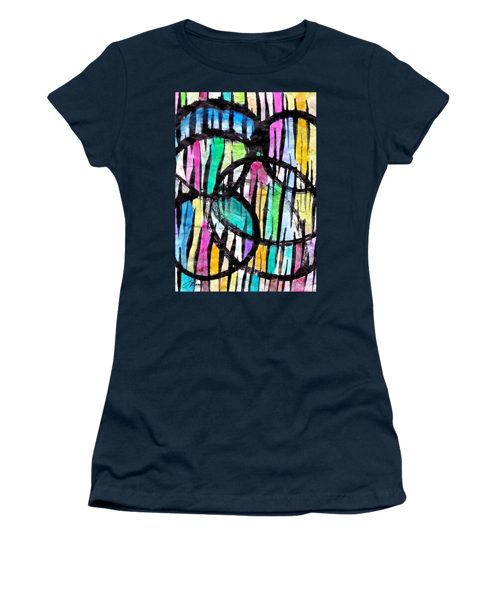 Soft Colors Women's T-Shirt featuring the painting Broken Fences by Joan Reese