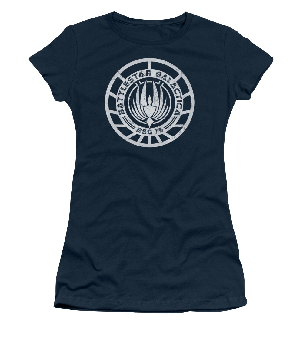 Battlestar Women's T-Shirt featuring the digital art Bsg - Scratched Bsg Logo by Brand A