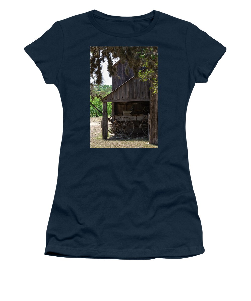 Barn Women's T-Shirt featuring the photograph Buggy in the Barn by Ed Gleichman