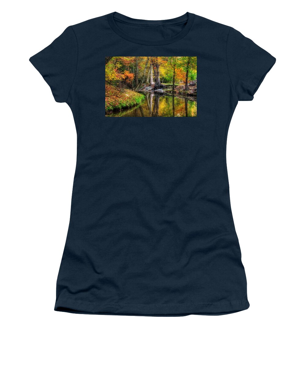 Autumn Women's T-Shirt featuring the photograph Butternut Creek in Fall by Greg and Chrystal Mimbs