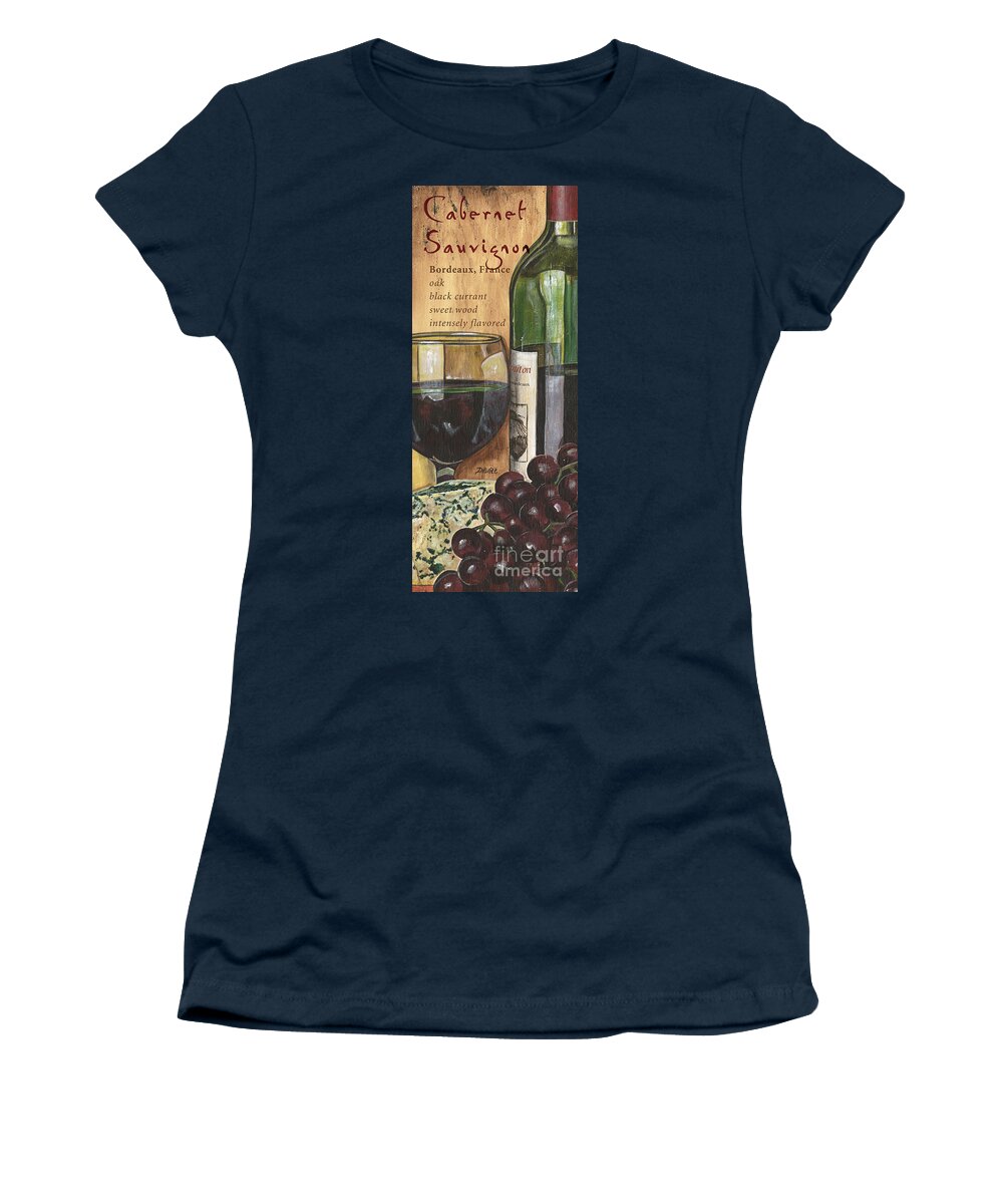 Cabernet Women's T-Shirt featuring the painting Cabernet Sauvignon by Debbie DeWitt
