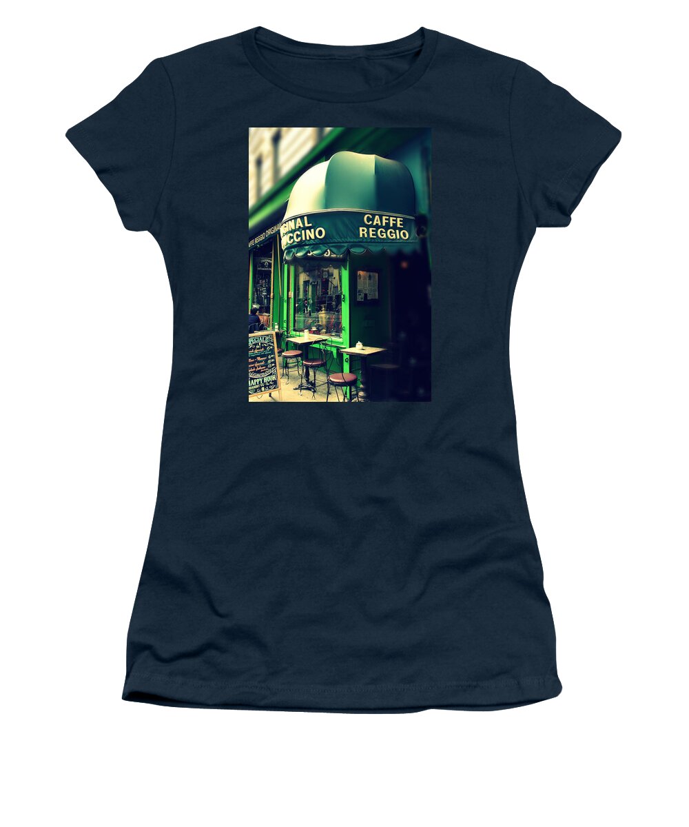 Cafe Women's T-Shirt featuring the photograph Caffe Reggio by Jessica Jenney