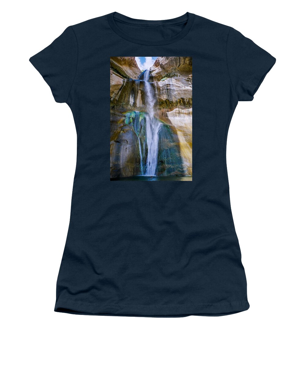 Calf Creek Falls Women's T-Shirt featuring the photograph Calf Creek Falls by Stacy Abbott