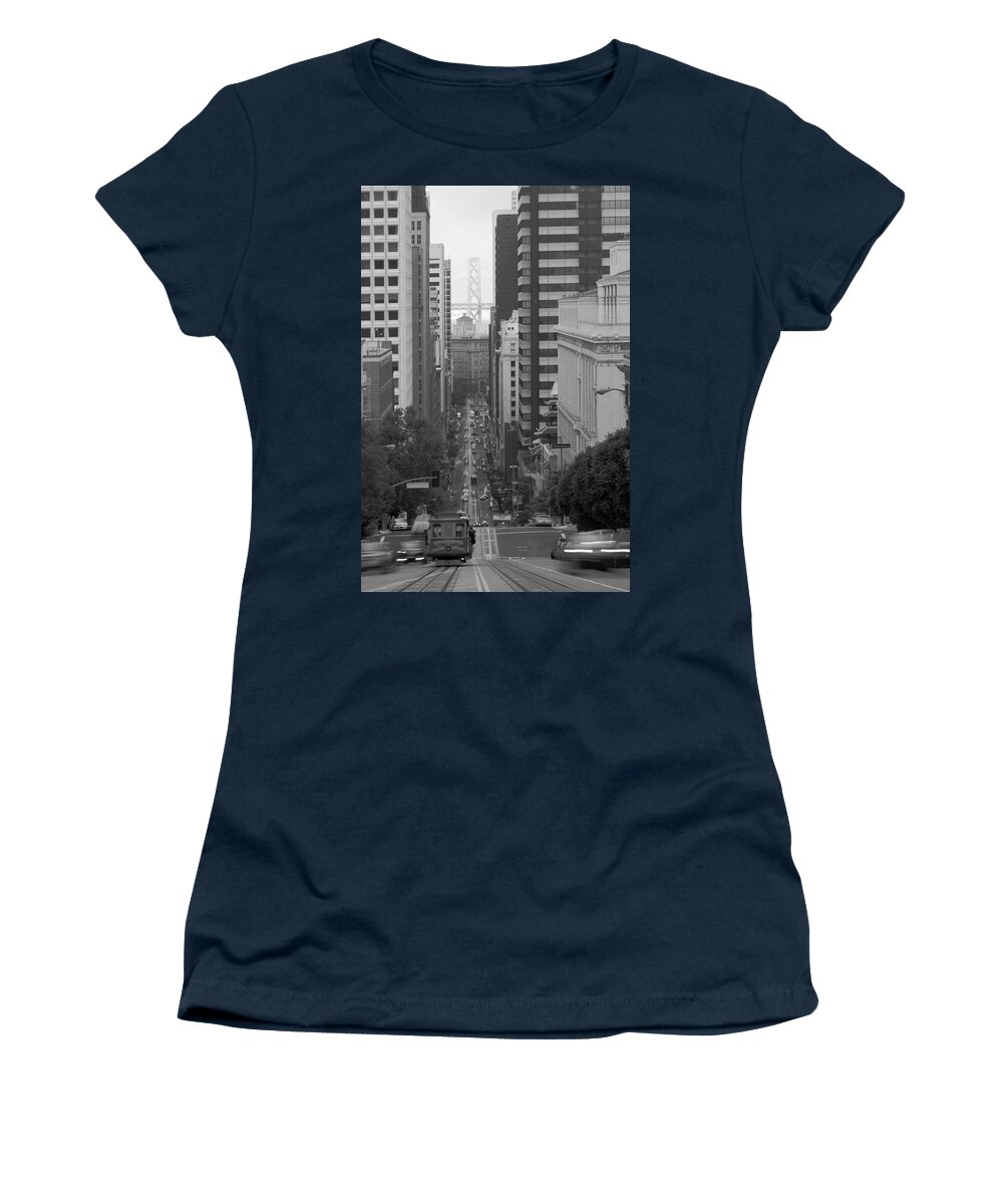 California Women's T-Shirt featuring the photograph California Street San Francisco Streetcar by Silvio Ligutti